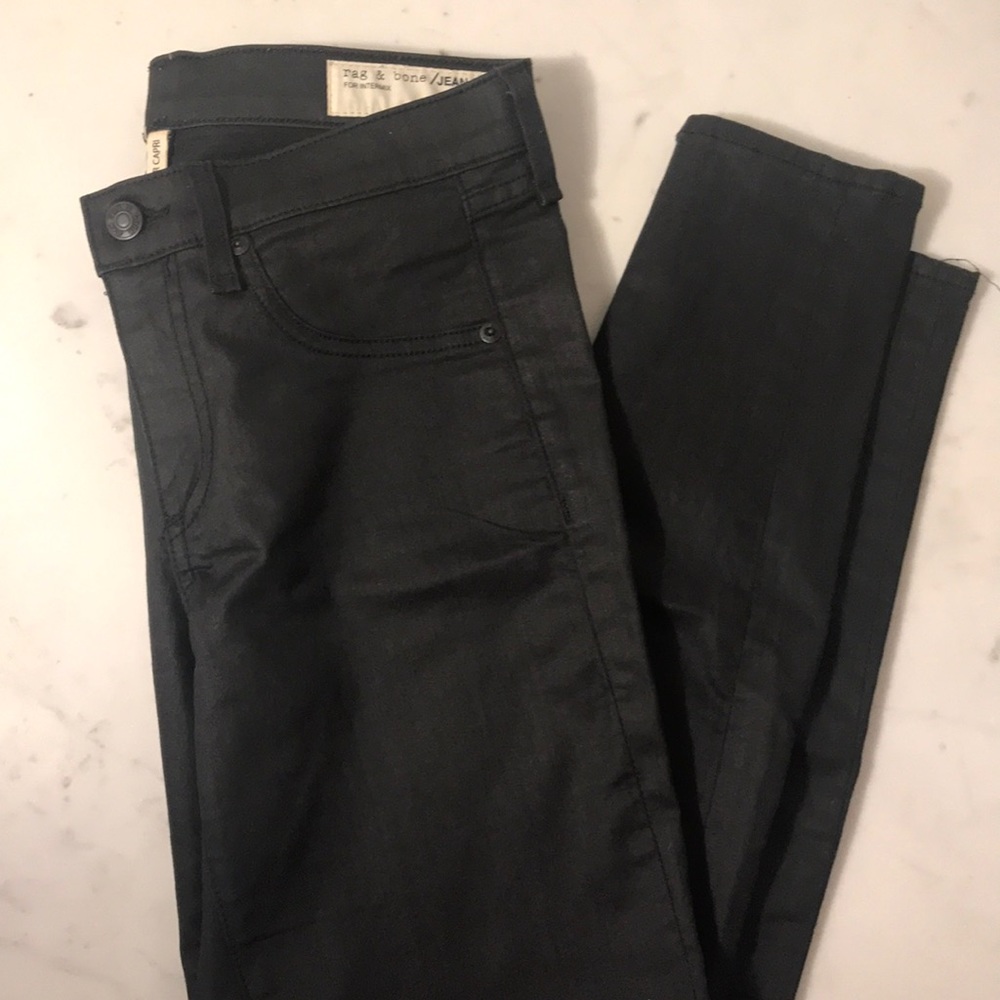 Rag & Bone Black Zipper Capri Skinny Jean